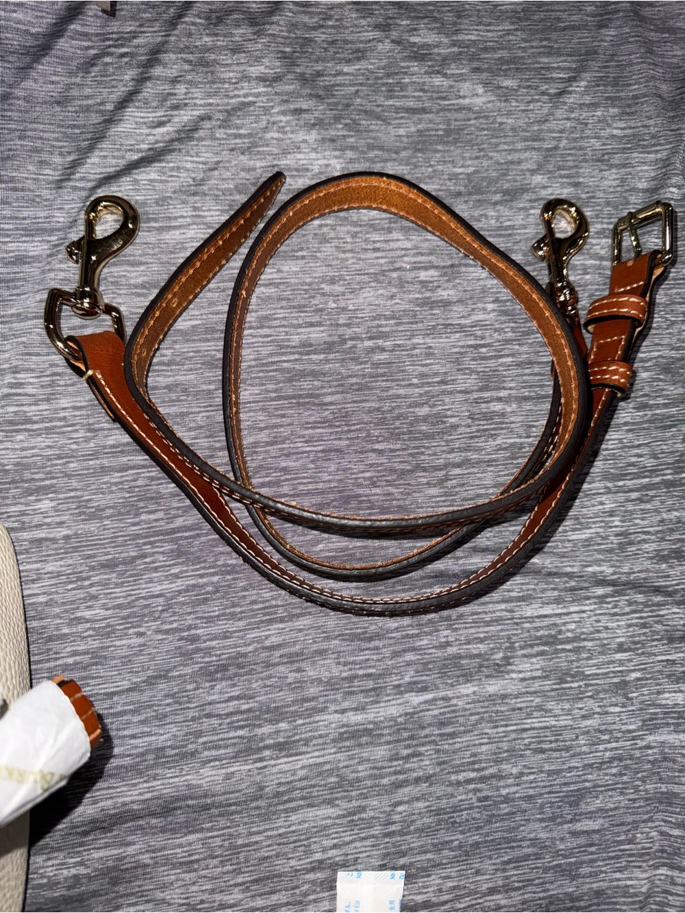 Dooney & Bourke “Bone” Cream Satchel with Brown Trim - Picture 6 of 10